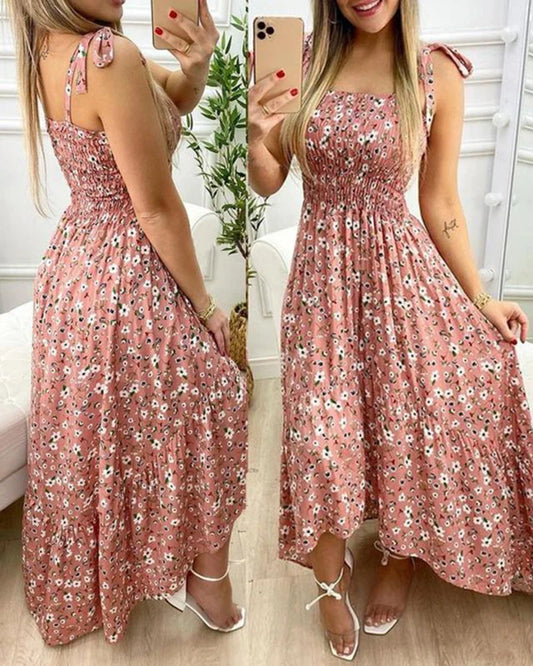 Summer Floral Maxi Dress – Elegant Beach Style